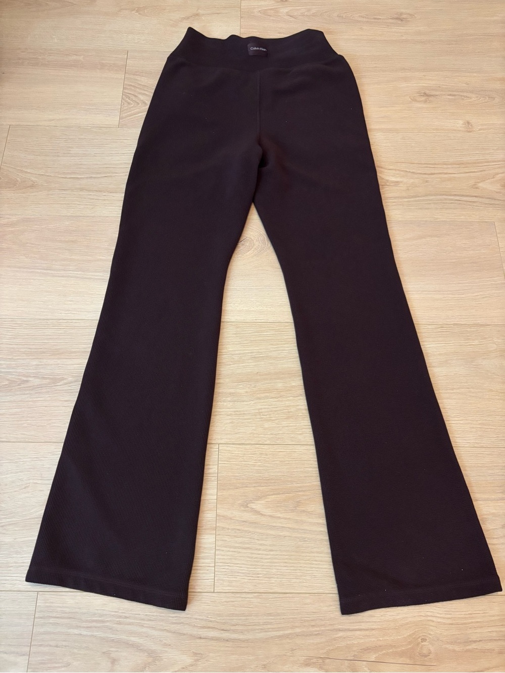Calvin Klein Deep Maroon Flare Knit Pants